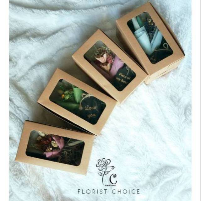 TERBARU GIFT MINI BOUQUET IN BOX / HADIAH MINI BUKET BUNGA KERING IMPORT BUKET KECIL Mini Bouqet