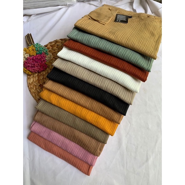 LUNA KAOS SWEATER PANJANG POLOS PLISKET RIB PREMIUM LENGAN MURAH GROSIR ADEM