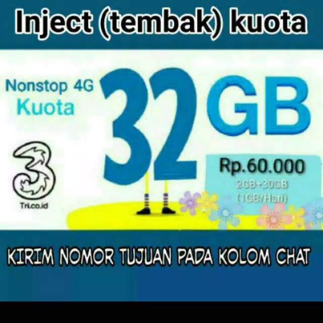 PAKET DATA INTERNET TRI 32GB 4G