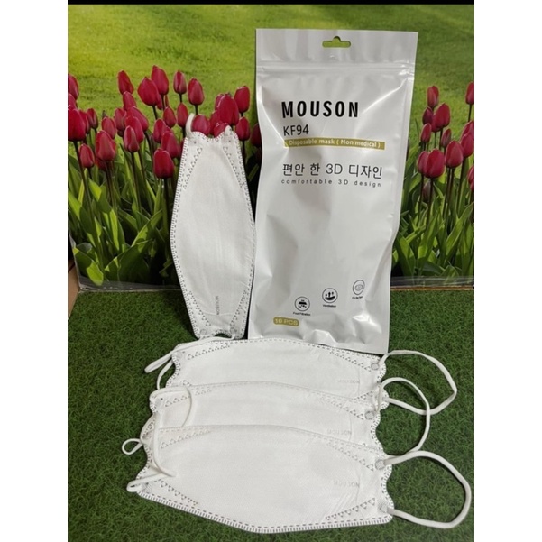 MASKER MEDIS MOUSON KF94 PROTECTIVE MASK - GREY - WHITE - BLACK