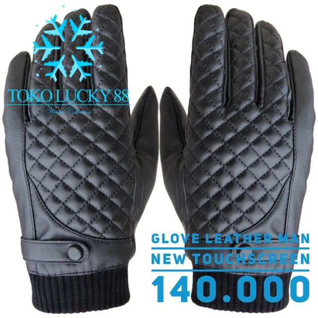 IMPORT Glove Leather Man Genuine Original Fur Thermal Sarung tangan Kulit Asli touchscreen bulu musim dingin