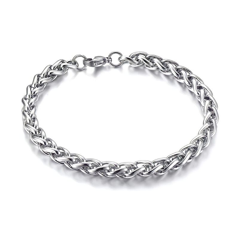 Gelang tangan titanium pria wanita model sisik naga silver anti karat anti luntur