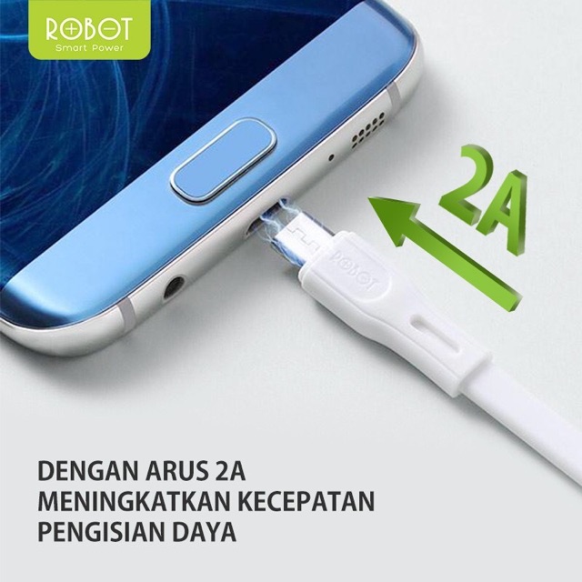 ROBOT Kabel Data Micro USB Android Fast Charging 2A - Garansi 1 Tahun RDM 100 RDM100