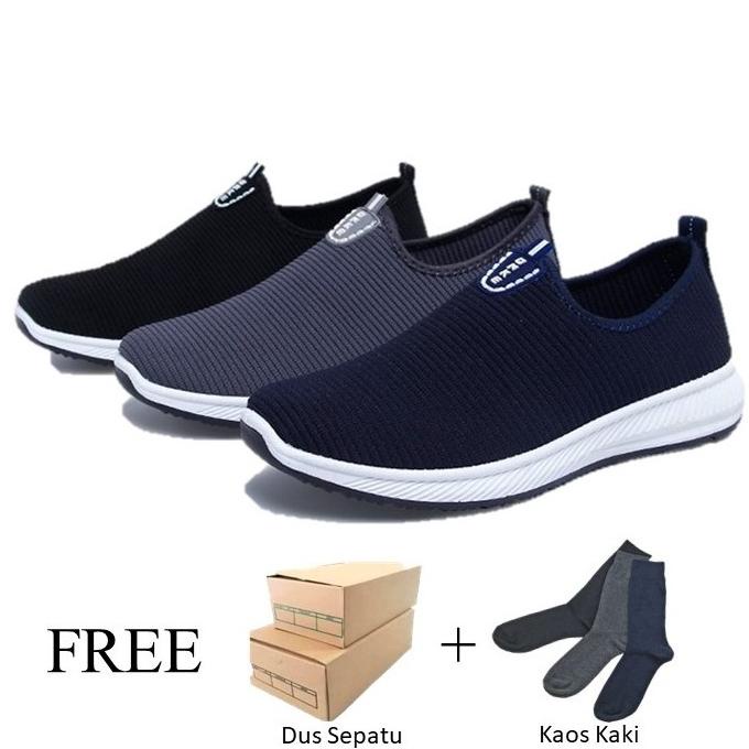 SEPATU SNEAKERS PRIA IMPORT SLIP ON ONKE (Free Dus) by Axeline