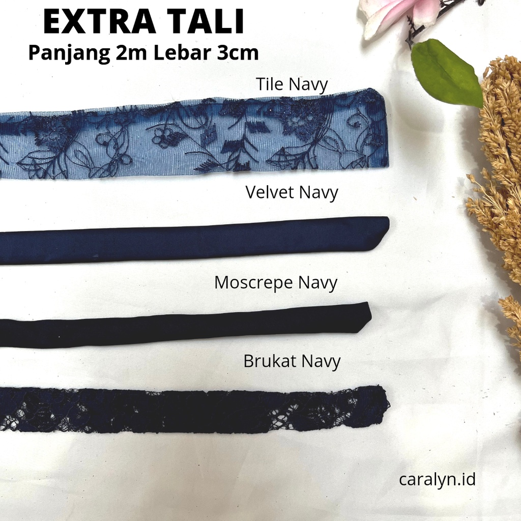 TALI EXTRA MOSCREPE, VELVET, BRUKAT DAN TILLE BISA PILIH