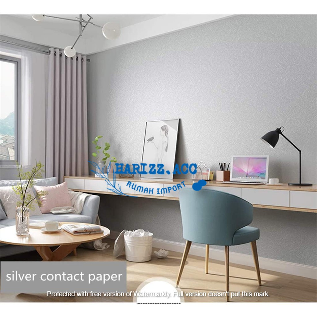 WALLPAPER STIKER DINDING SILVER POLOS SERABUT