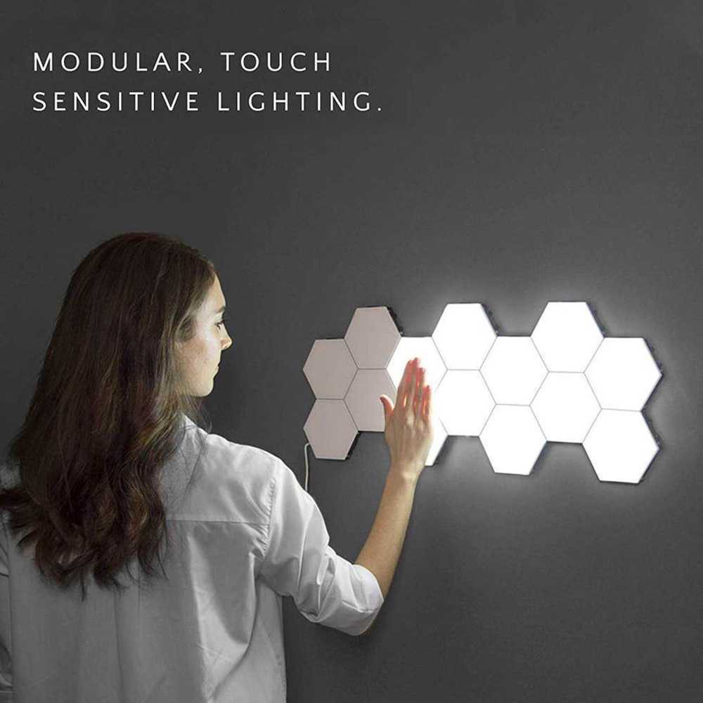 Touch Screen Lampu Dekorasi Interior Dinding Quantum LED Hexagonal