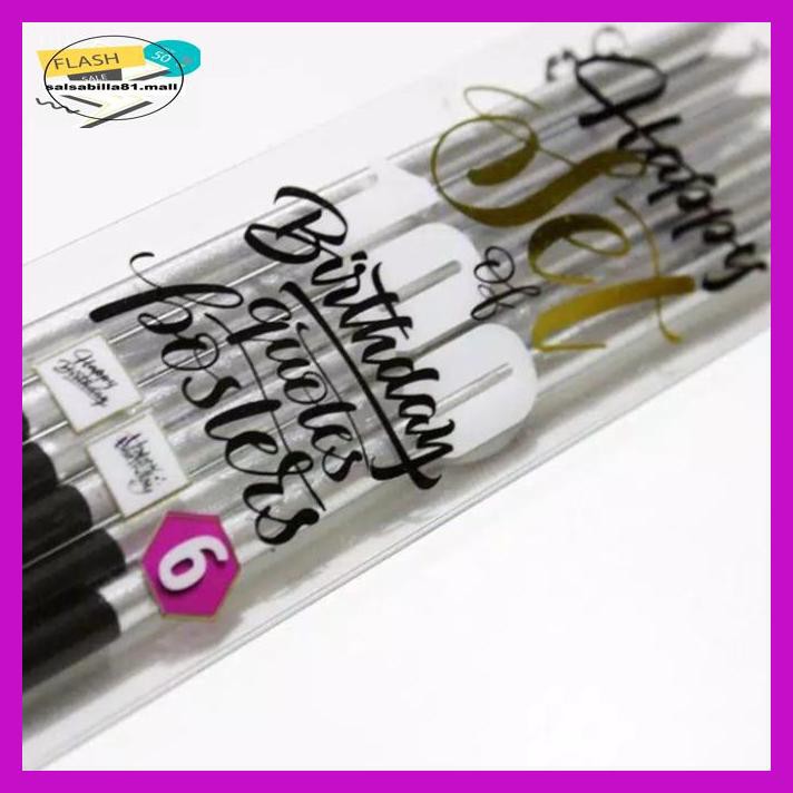 

Q3Sdy6- Lilin Ulang Tahun Pensil Besar Isi 6Pcs - Silver R5Eu80-