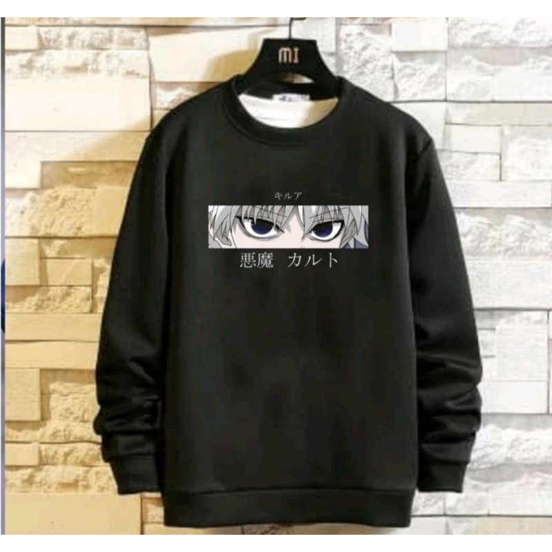 Sweater crewneck Anime Eyes/Basic/,unisex/pria wanita