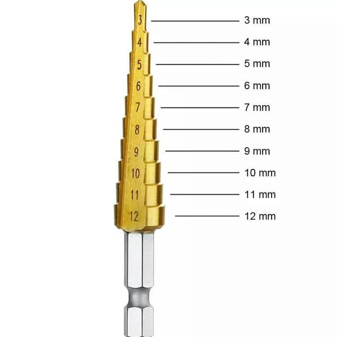 MATA BOR PAGODA KERUCUT HEXAGONAL 4 - 12 9 STEP DRILL 4241 HSS