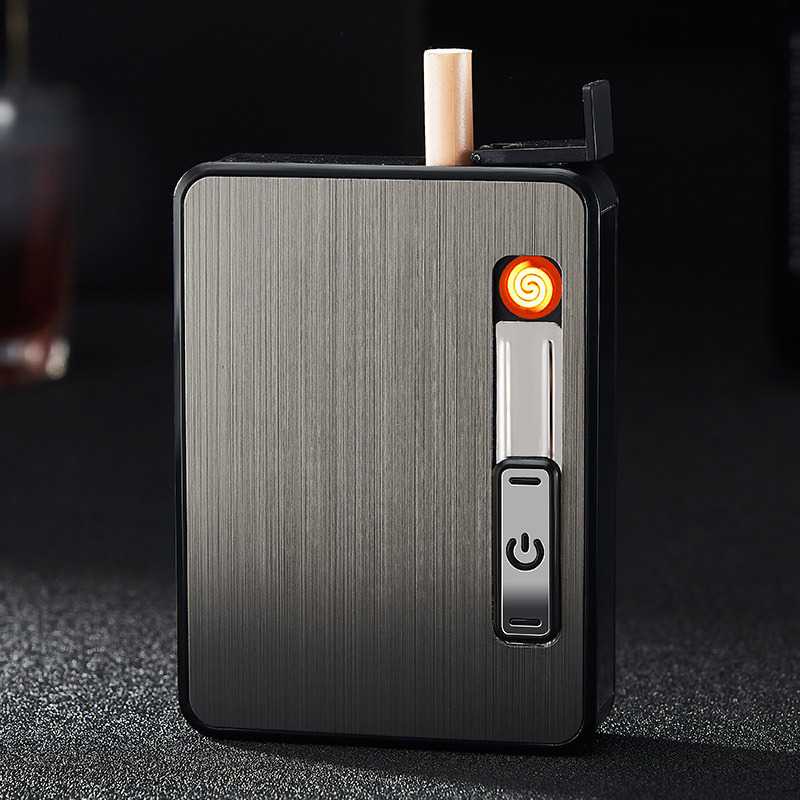 GIJ -Focus Firetric Kotak Rokok Cigarette Box 10 Slot dengan Korek Gas