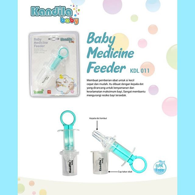 KANDILA BABY MEDICINE FEEDER + Dot / Silicon Nipple 0m+ - Pipet Obat / Infant Dosing - BPA FREE