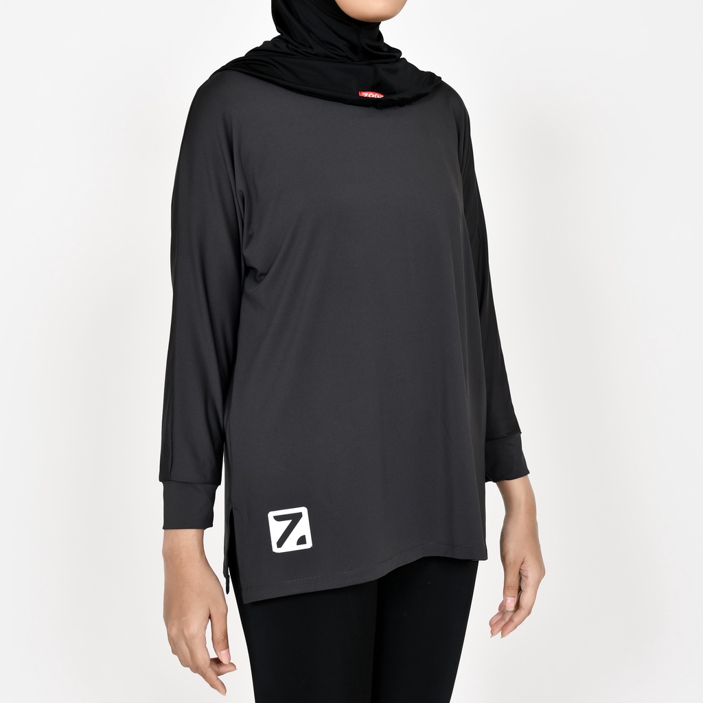 Zeea Sport Inner Baju Panjang Farah Terbaru-Abu Tua