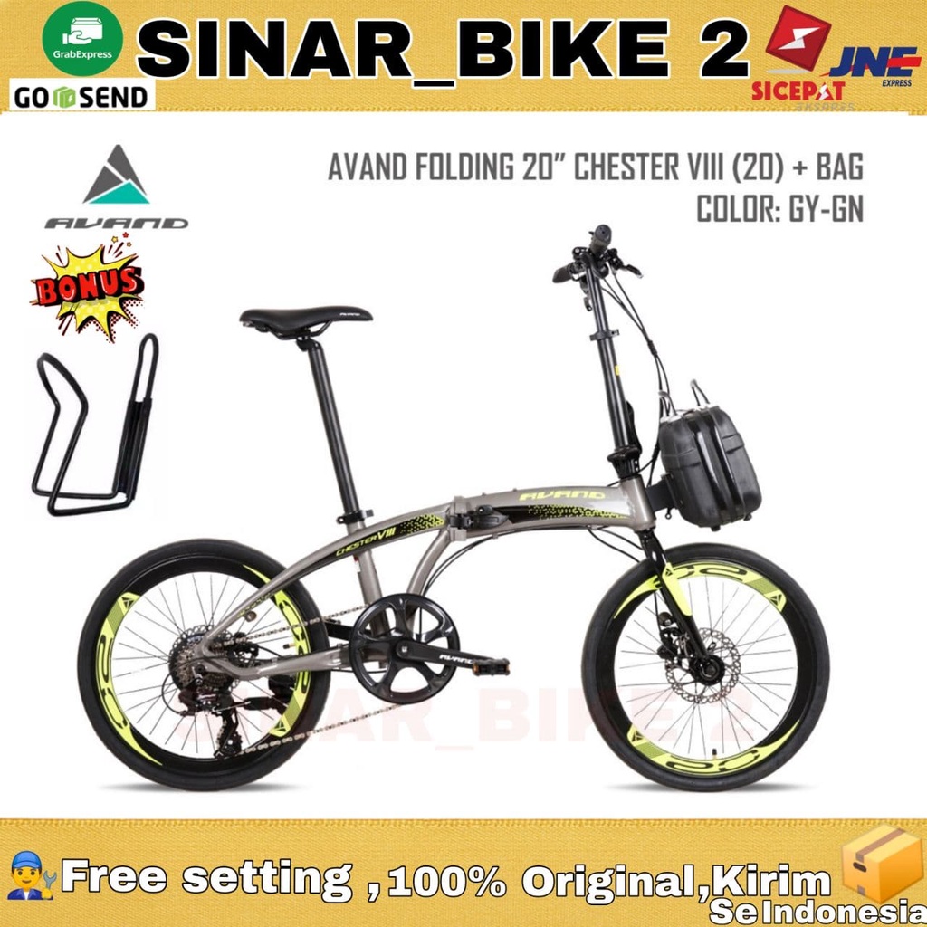 Sepeda Lipat 20 Inch Avand Chester VIII 8 Speed Alloy Rem Hidrolik