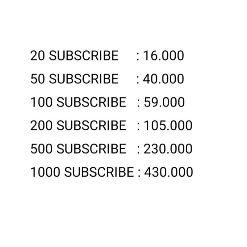 SUBSCRIBER MURAH
