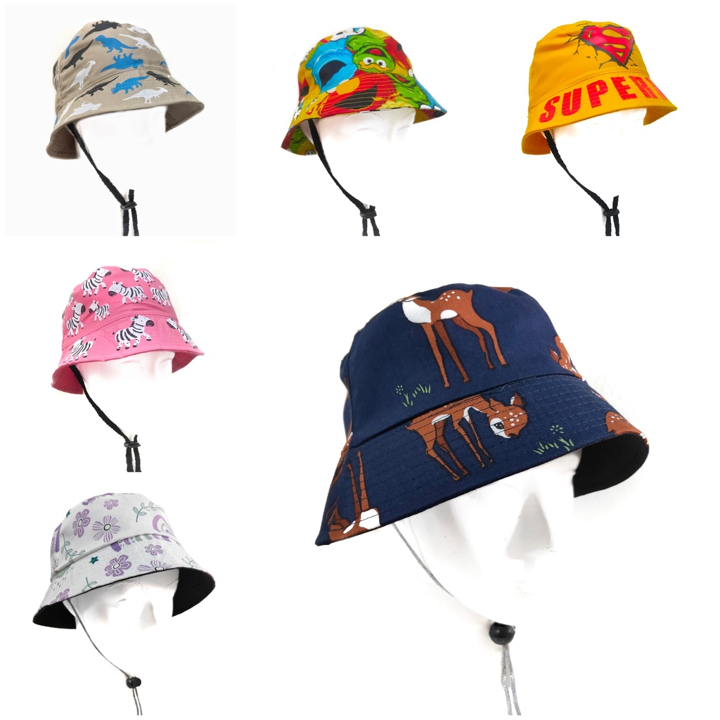 Topi anak bucket anak motif karakter topi Pantai BUC-ANAK