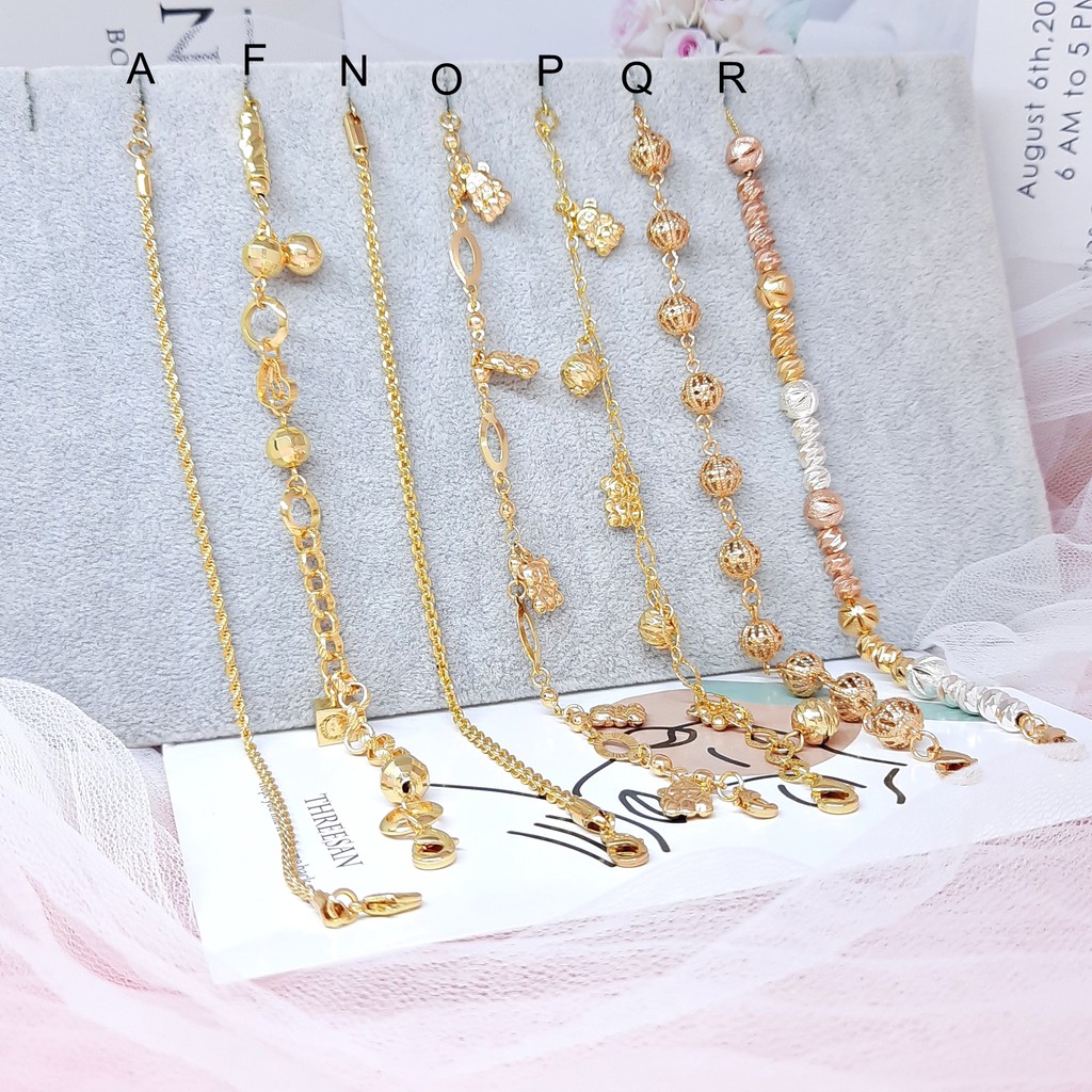 Gelang Xuping Gold Lapis Emas 18k Rantai Kecil Motif Sisik - BB096