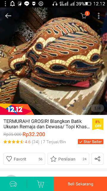 (bisa Cod) Blangkon Batik Ukuran Remaja Dan Dewasa/ Topi Khas Jogja Solo Harga Murah