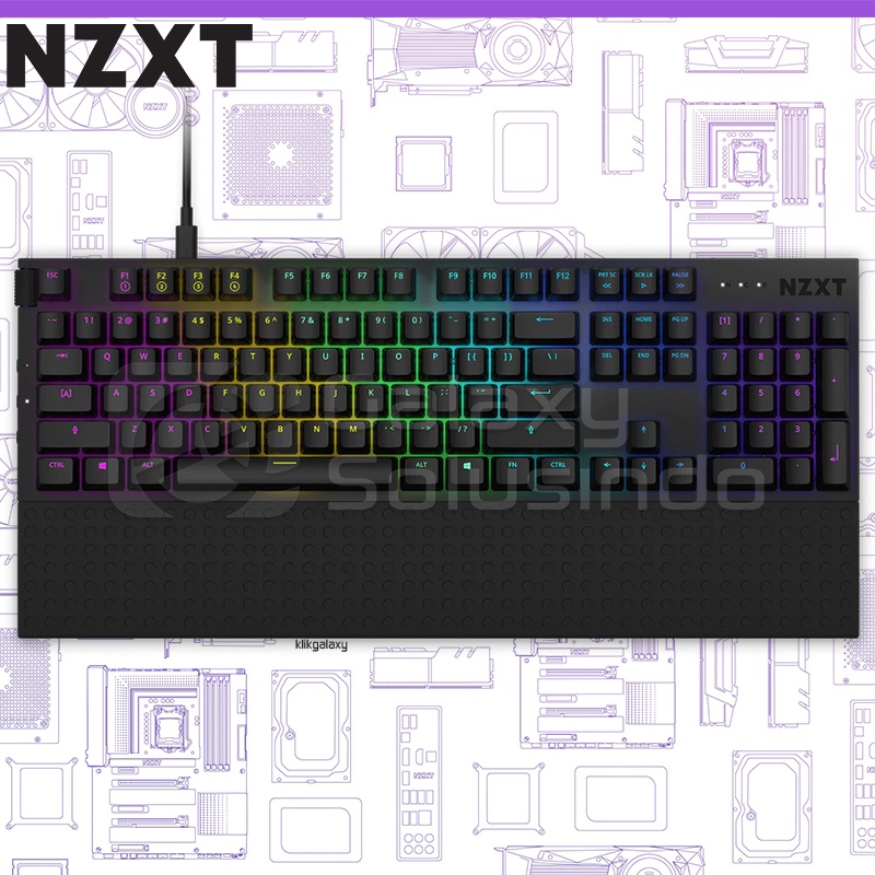 NZXT Function Black Full Size Mechanical Gaming Keyboard - Gateron Red Switch