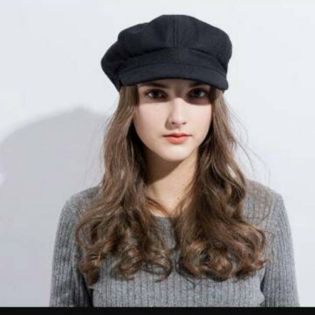 IMPORT MOLLAD Topi Baret Wool Winter Musim Dingin Korean Style