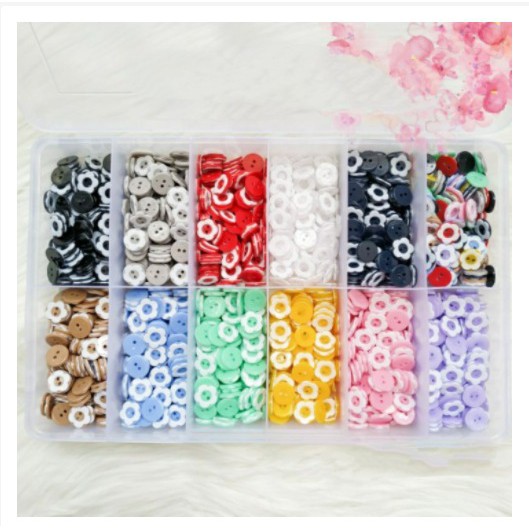 ISI 144 PCS Kancing Baju Sakura 13mm / KANCING BUNGA SAKURA / kancing baju motif bunga sakura