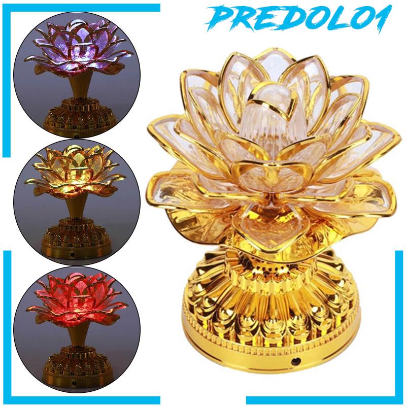 (Predolo1) Lampu Lotus Budha Portable Untuk Dekorasi Rumah