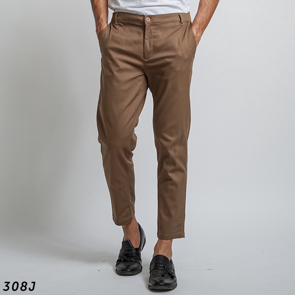 HSRM Celana Gallen Ankle Pants Brown 308 J | Celana Chinos Ankle Pants Slimfit