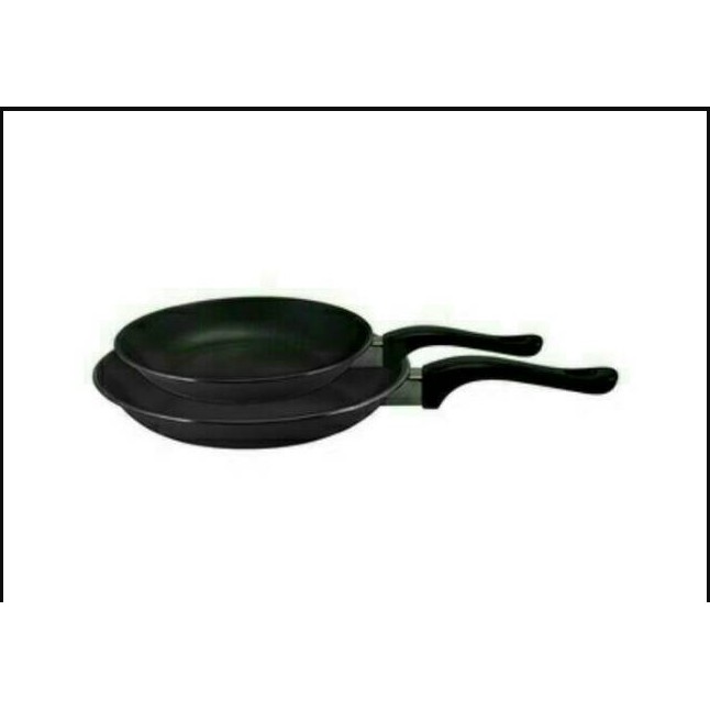 Murah Lebay Teflon set 2pcs 18cm dan 23cm Fry Pan Set Teflon Wajan Anti Lengket Teflon 2 Set Hitam Worldhome66