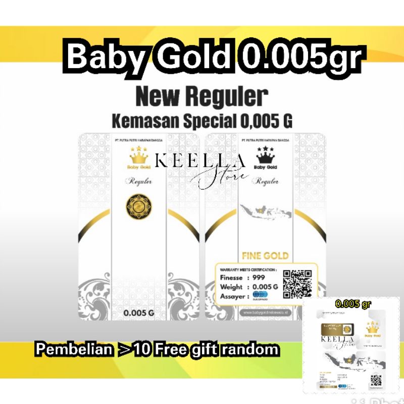Baby gold emas mini murni Logam mulia kita 24k antam babygold hartadinata minigold 0.005gr 24 karat