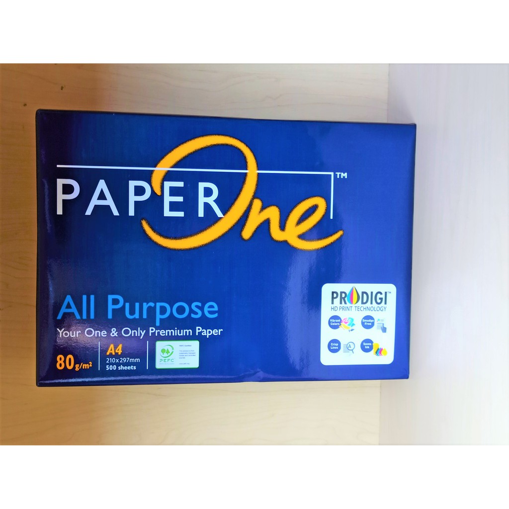

Kertas Print / Fotocopy HVS A4 80gr / 1 Rim Merk Paper One