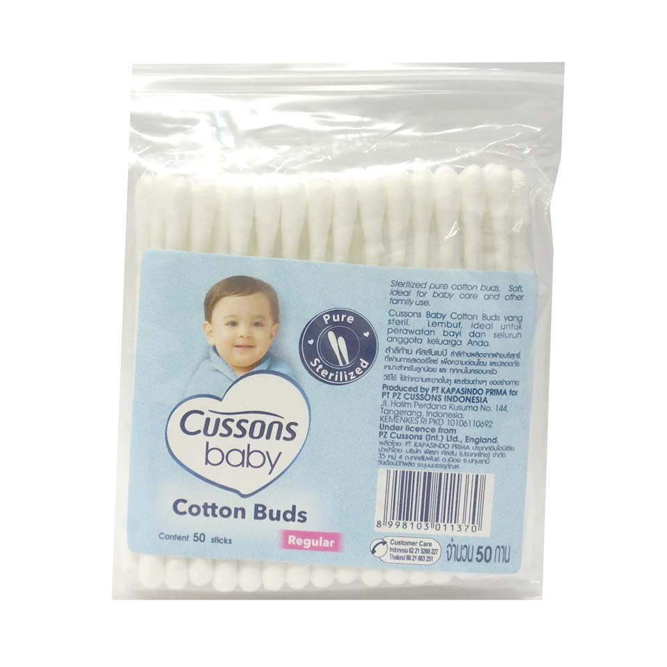 KOREK KUPING KAPAS BAYI COTTON BUD CUSSONS BABY ISI 50 REGULAR BESAR