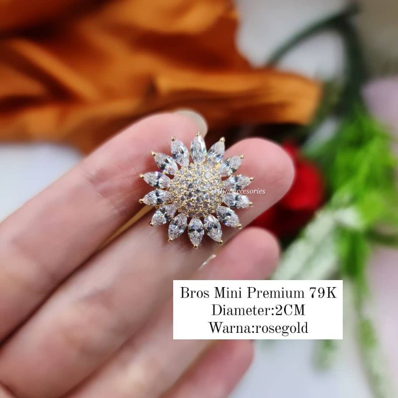 Bross mini Zirconia,bros mini swaroski high quality,bros kecil swaroski,bros dagu kecil-#L