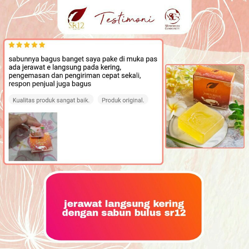 SABUN BULUS BPOM TERLARIS SR12 SABUN WAJAH SABUN GATAL BULUS BAR SOAP SR12 ORIGINAL AMAN HANZA