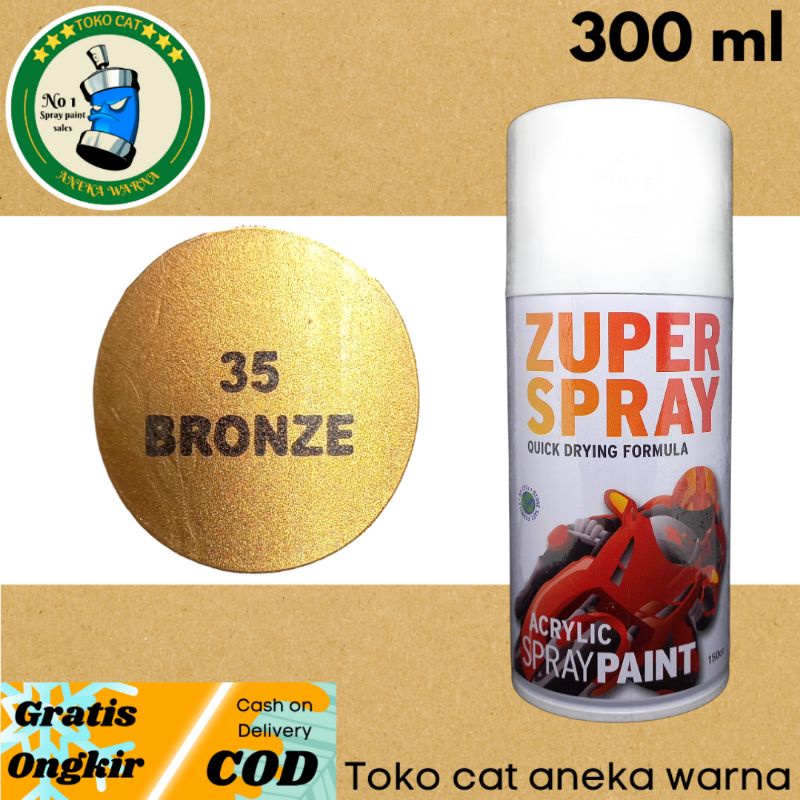 cat semprot 300cc bronze coklat keemasan zuper spray produk dari rj london spray paint pilok pilox