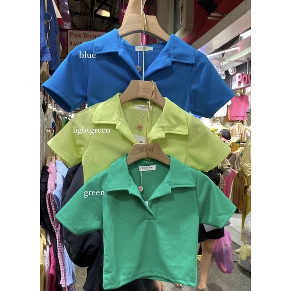 Polo Crop Top | Polo Top Double M | Collar Tee Shirt | Polo Crop Top Double M | Crop Top Kerah | Baj
