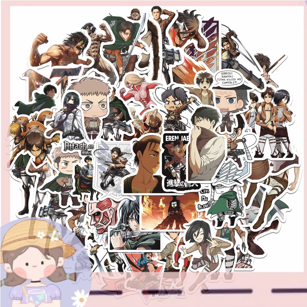 

PROMO50 Pcs Stiker Motif Kartun Anime Attack on Titan Tahan Air Untuk Dekorasi Koper