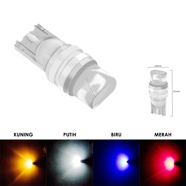 LAMPU LED T10 CERAMIC W5W LED T10 KERAMIK PLASMA SEIN SENJA UNIVERSAL - Putih