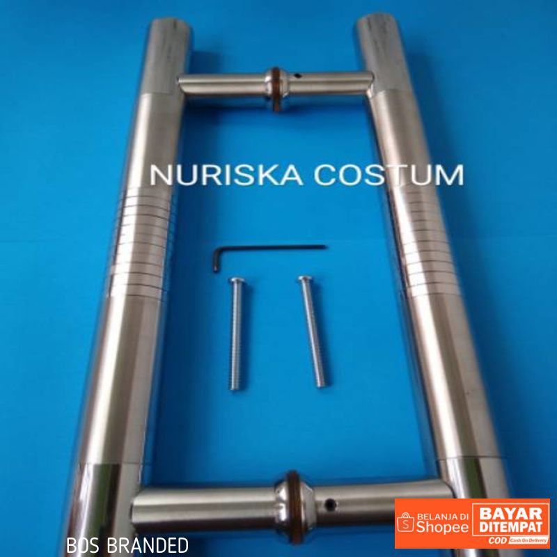 Pull handle pintu rumah tarikan pintu kaca handle baut tembus 60 cm Termurah