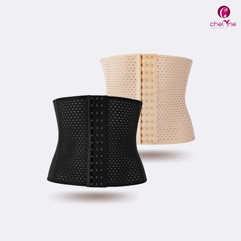 Chelyne Stagen Pelangsing Belt Korset 818 - Body Shaper Breathable Corset - Dengan Kaitan