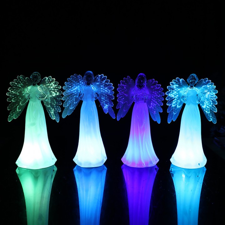 Pajangan Malaikat Akrilik Putih Sinar Warna 22cm patung malaikat hias malaikat led patung malaikat l