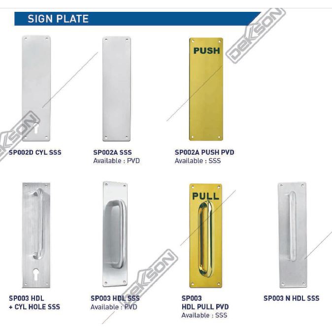 SIGN PLATE DEKKSON SP 003N HDL SSS