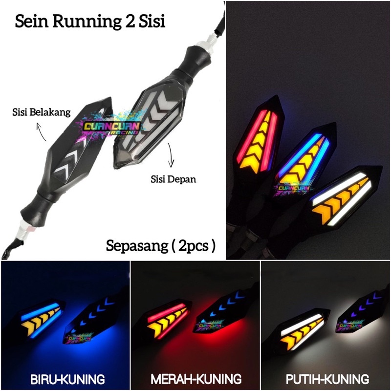 Lampu LED sein running 2 sisi senja sein waterproof