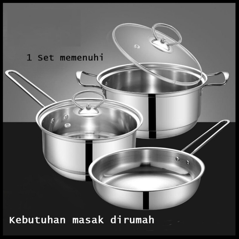 BISA COD Panci Steamer Tutup Kaca Isi 5 Pcs Serbaguna peralatan masak / panci set TERBARUt Alat Masak Serbaguna Anti Karat Tahan Lama Tutup Kaca Dan Stainless