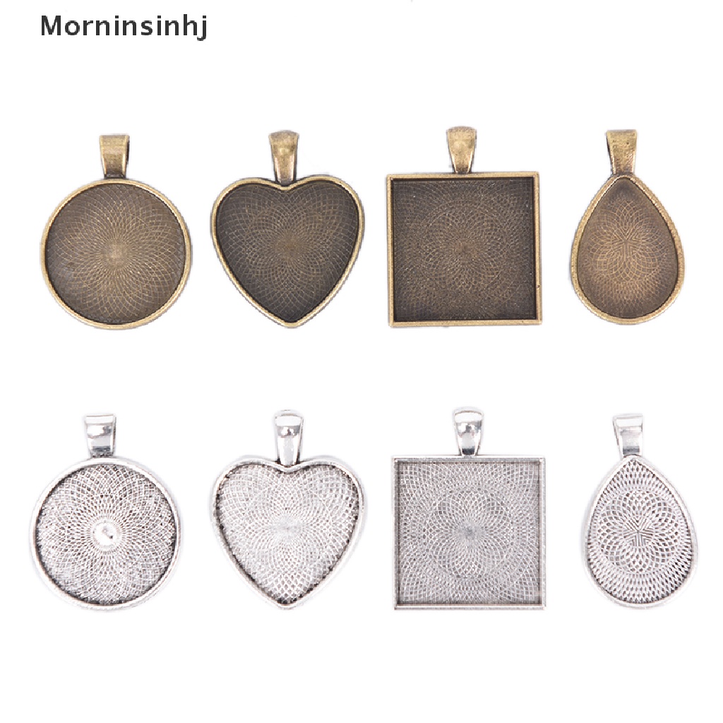 Mornin 60pcs Liontin Cabochon Kaca Terang Untuk Kalung / Perhiasan DIY