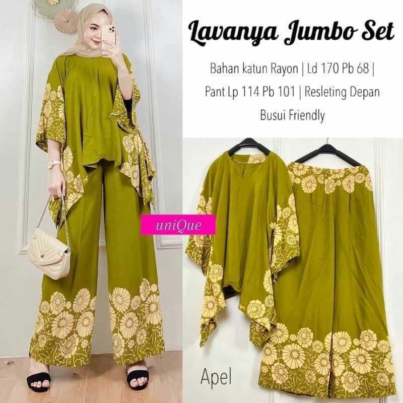 Lawanya Jumbo Set/One Set/Baju Tidur/Setelan murah/Piyama/Homedress/Pakaian Wanita/Daster Jumbo/Dast