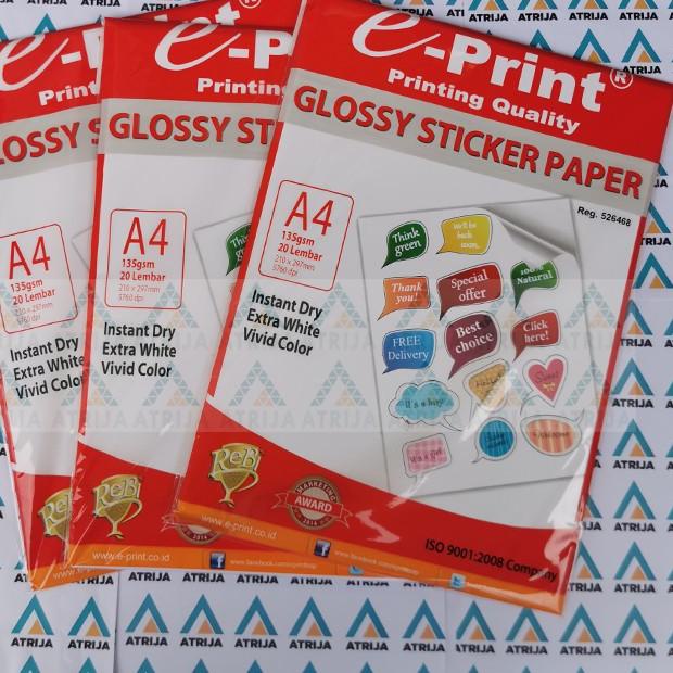 

ツ Kertas Sticker A4 Glossy Sticker Paper E-Print Trend
