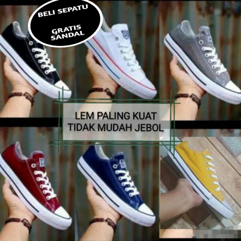 (GRATIS SANDAL) SEPATU KASUAL PRIA WANITA TERBARU SEPATU ALL STAR KEKINIAN GRAD ORI