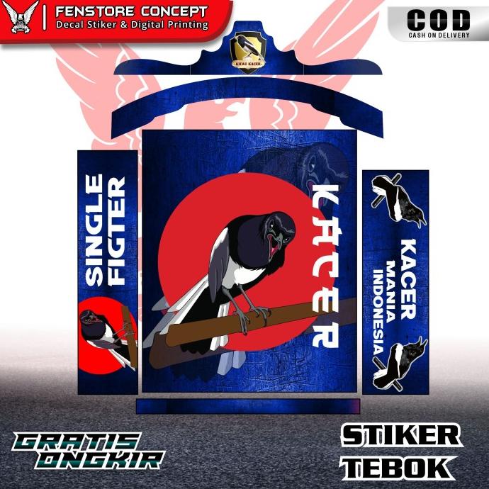 >>>>>] Stiker Decal Sangkar Kotak Motif Burung Kacer No.123 Striping Termurah