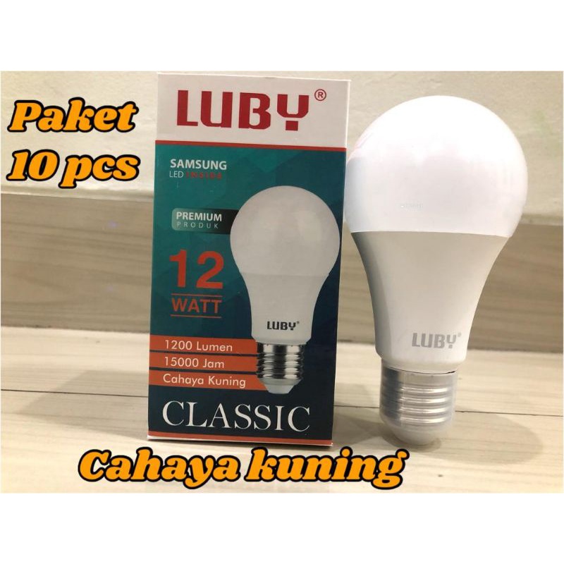 BOHLAM LED LUBY CAHAYA KUNING PAKET 10 PCS 12 WATT