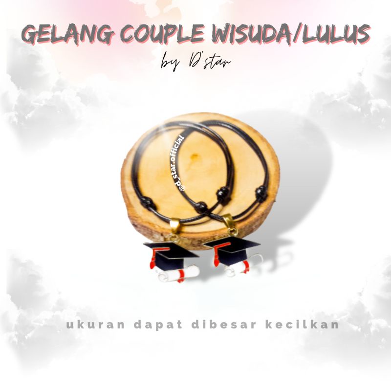 DS - topi toga kelulusan wisuda bracelets || gelang tangan wanita acsessories korea tali hitam merah